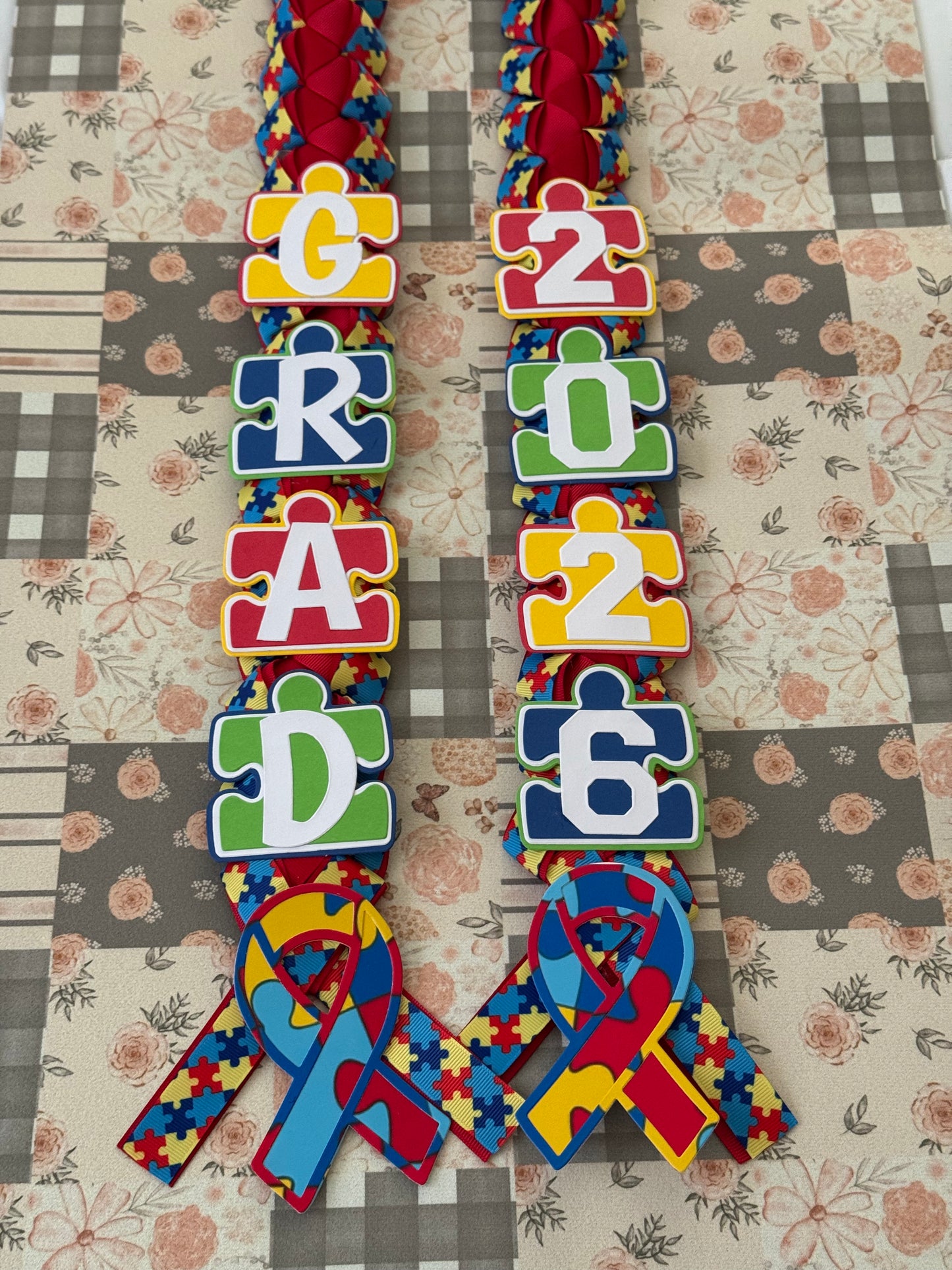 Autism Awareness Grad Lei