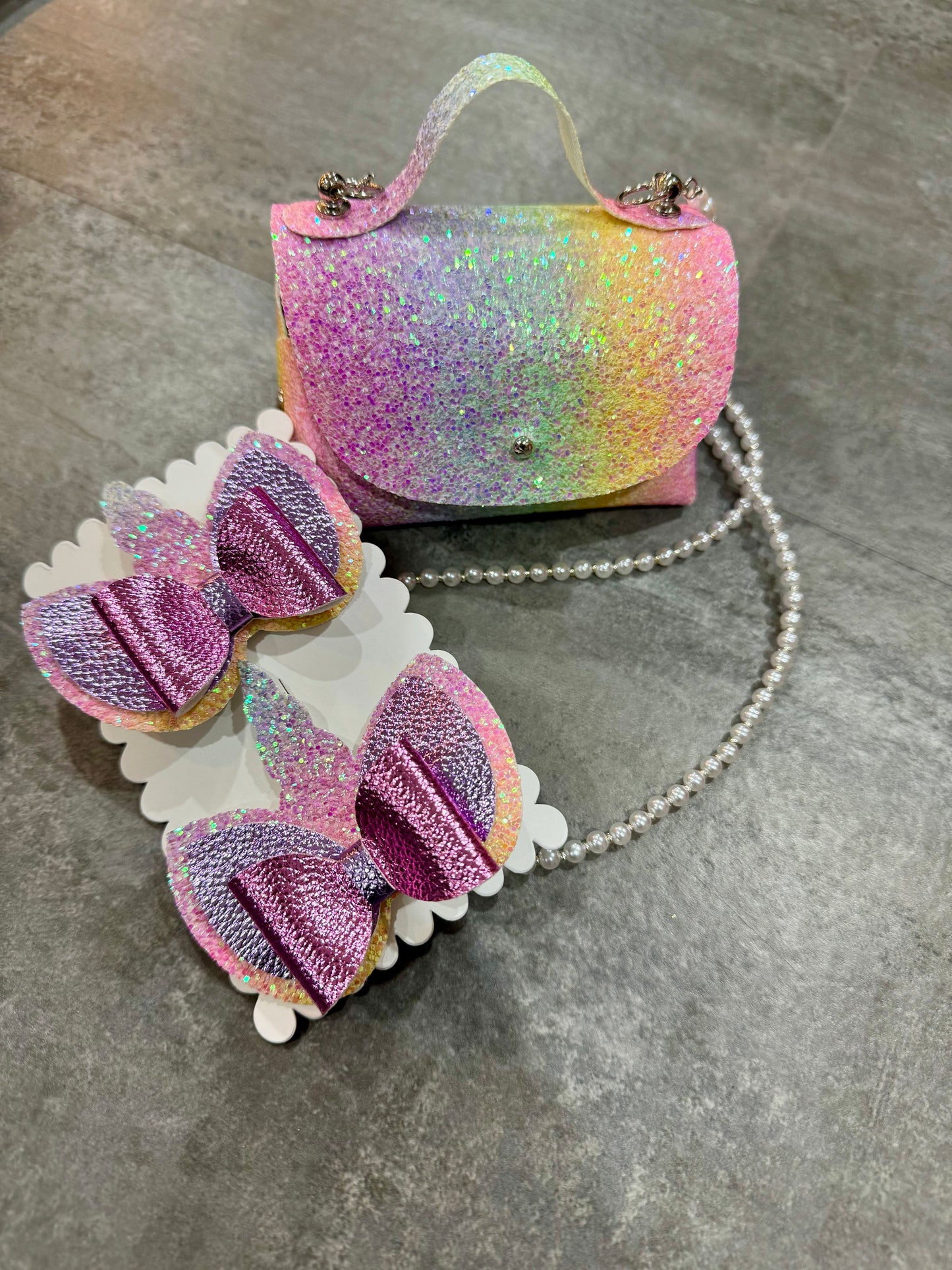 Unicorn Bow/Purse Set