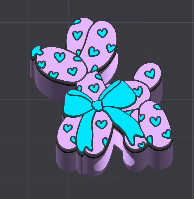 Heart Balloon Dog Straw Topper